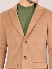 Men Notched Lapel Collar Long Overcoat HMC-502 - Tan