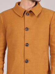 Men Spread Collar Longline Overcoat HMC-503 - Tan