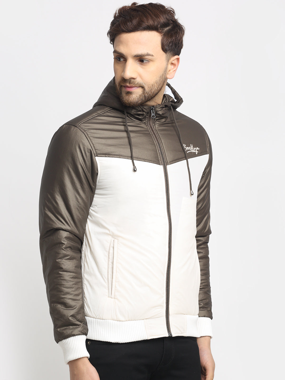 Men Jacket HM-324 - Dark Grey / Cream