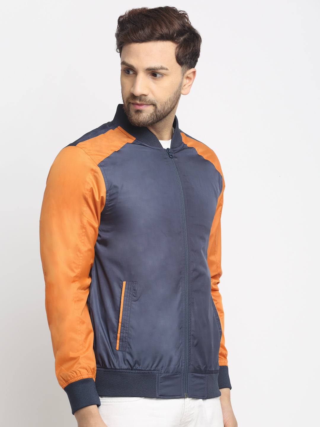 Men Jacket HM-325C - Orange / Navy