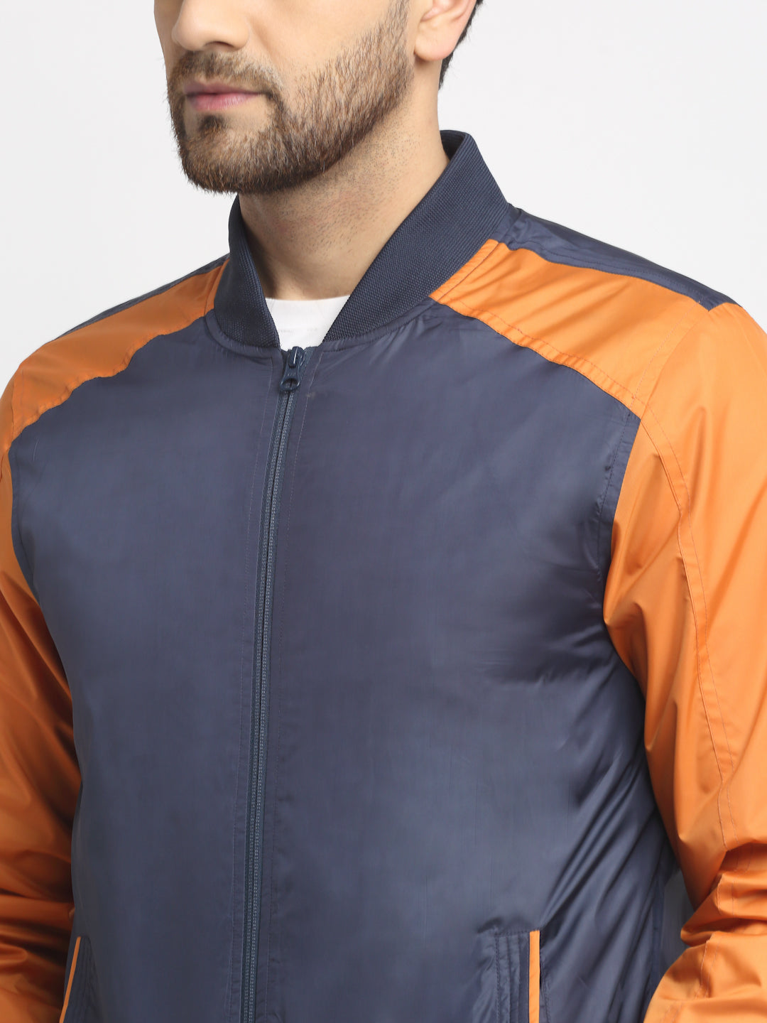 Men Jacket HM-325C - Orange / Navy