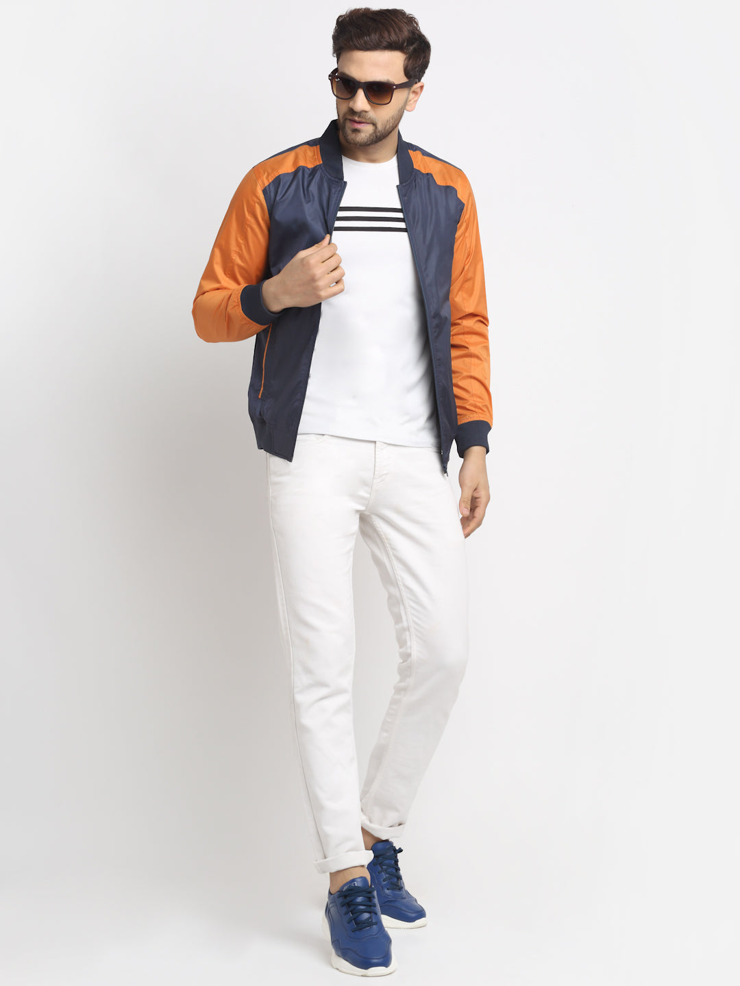 Men Jacket HM-325C - Orange / Navy
