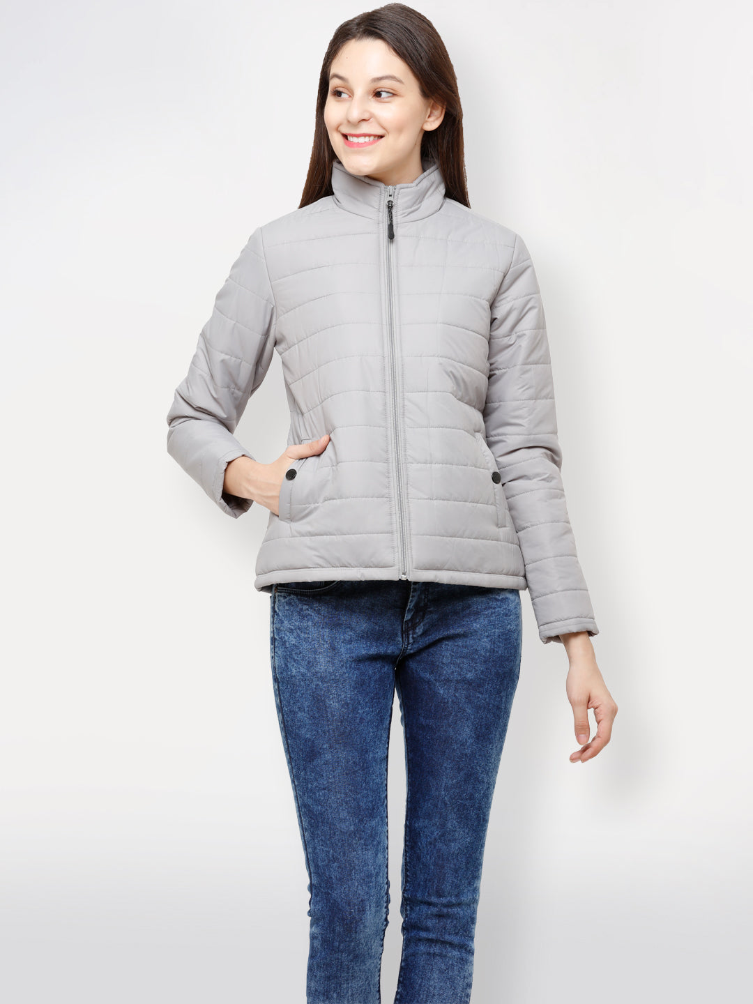 Solid Puffer Jacket | Women