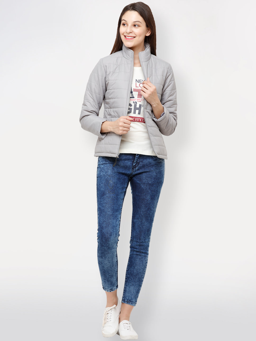 Solid Puffer Jacket | Women