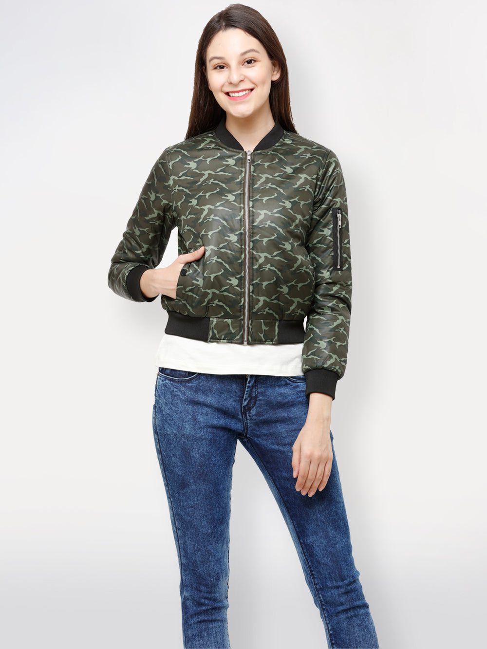 Women Jacket HM-348 - Camo / Olive