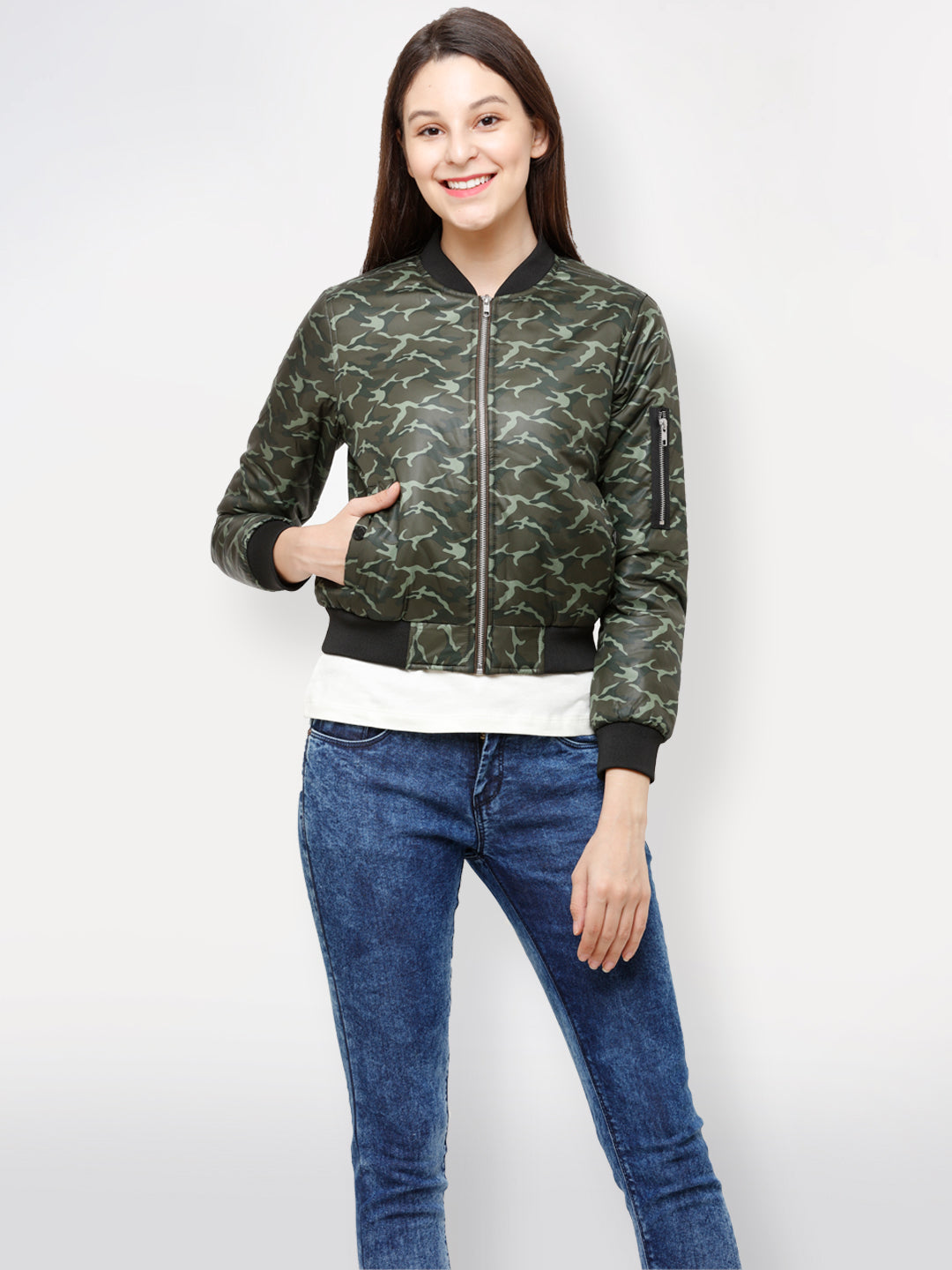 Women Jacket HM-348 - Camo / Olive
