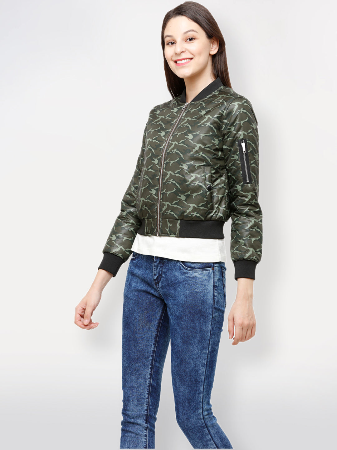 Women Jacket HM-348 - Camo / Olive