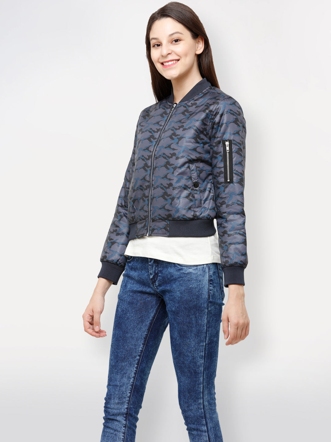 Women Jacket HM-348B - Camo/Navy