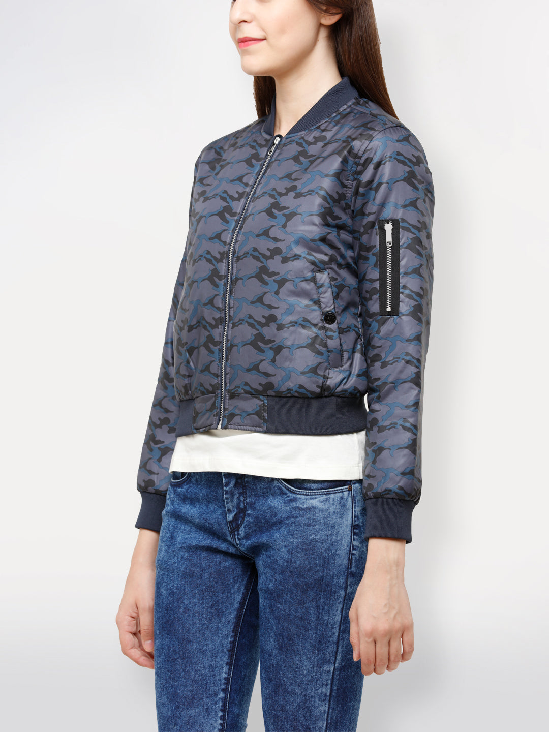 Women Jacket HM-348B - Camo/Navy