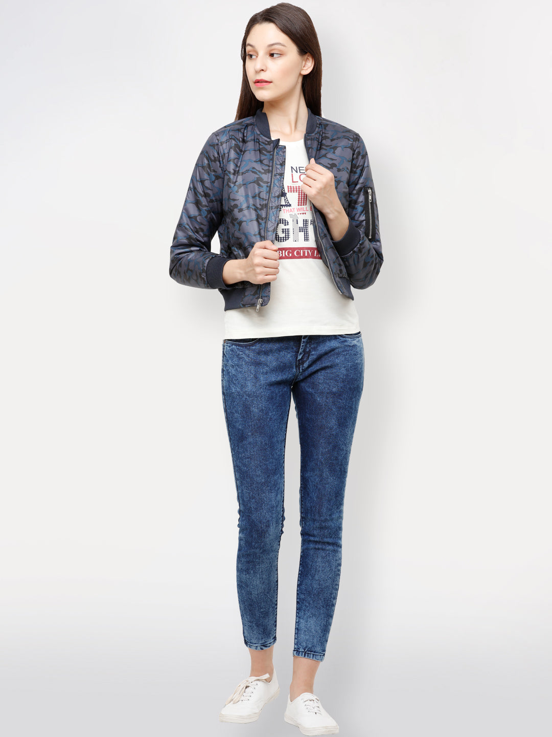 Women Jacket HM-348B - Camo/Navy