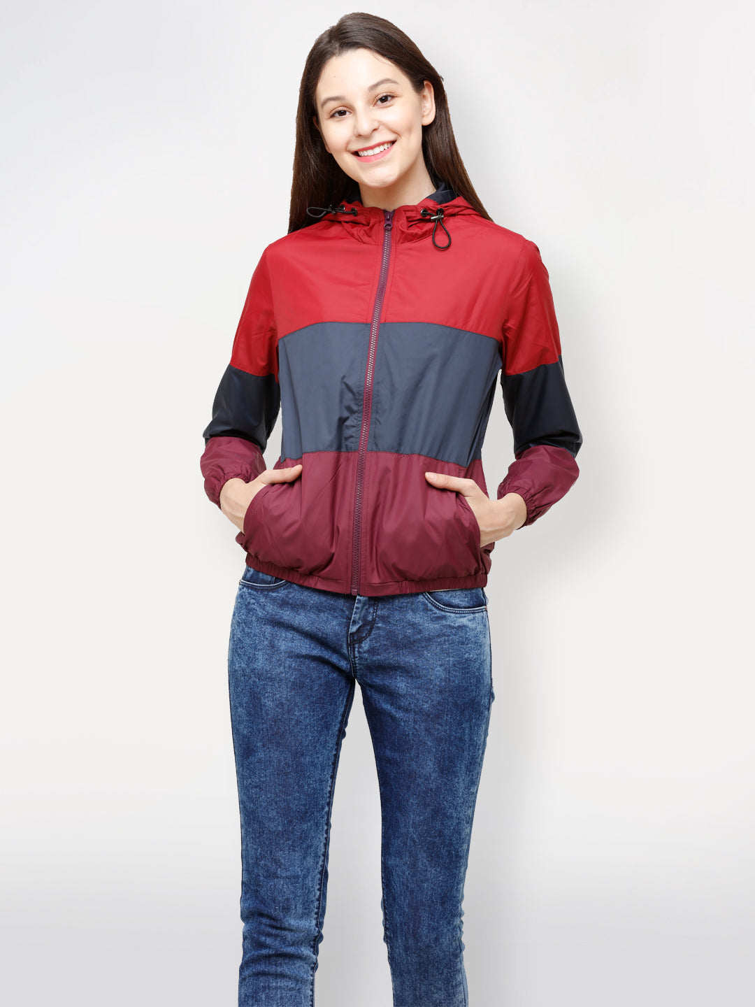 Women Jacket HM-354A - Navy / Maroon