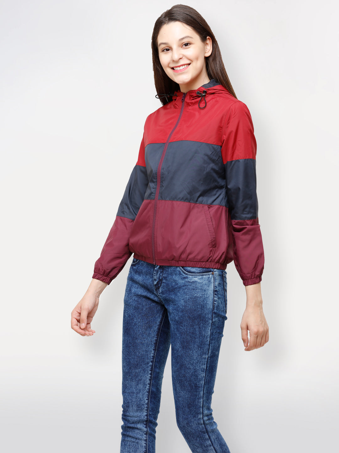 Women Jacket HM-354A - Navy / Maroon