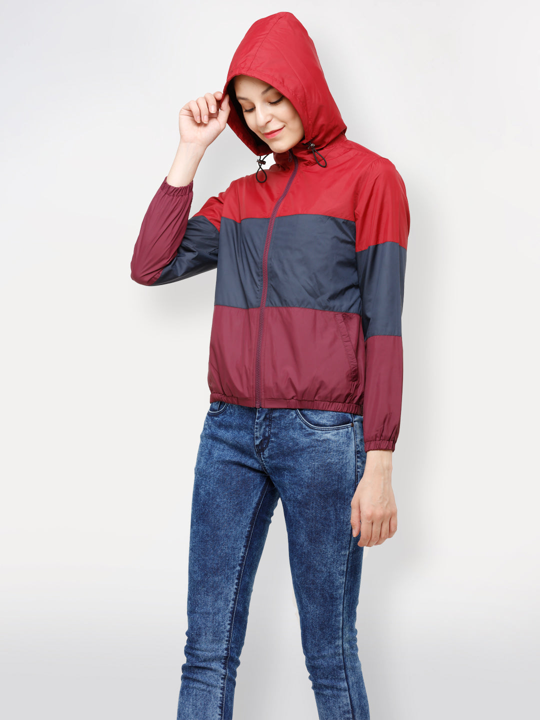 Women Jacket HM-354A - Navy / Maroon