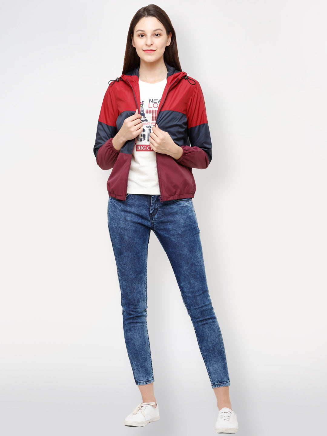 Women Jacket HM-354A - Navy / Maroon