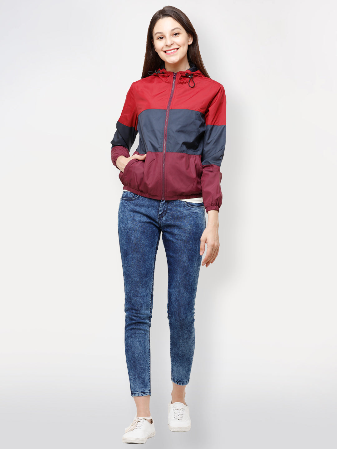 Women Jacket HM-354A - Navy / Maroon