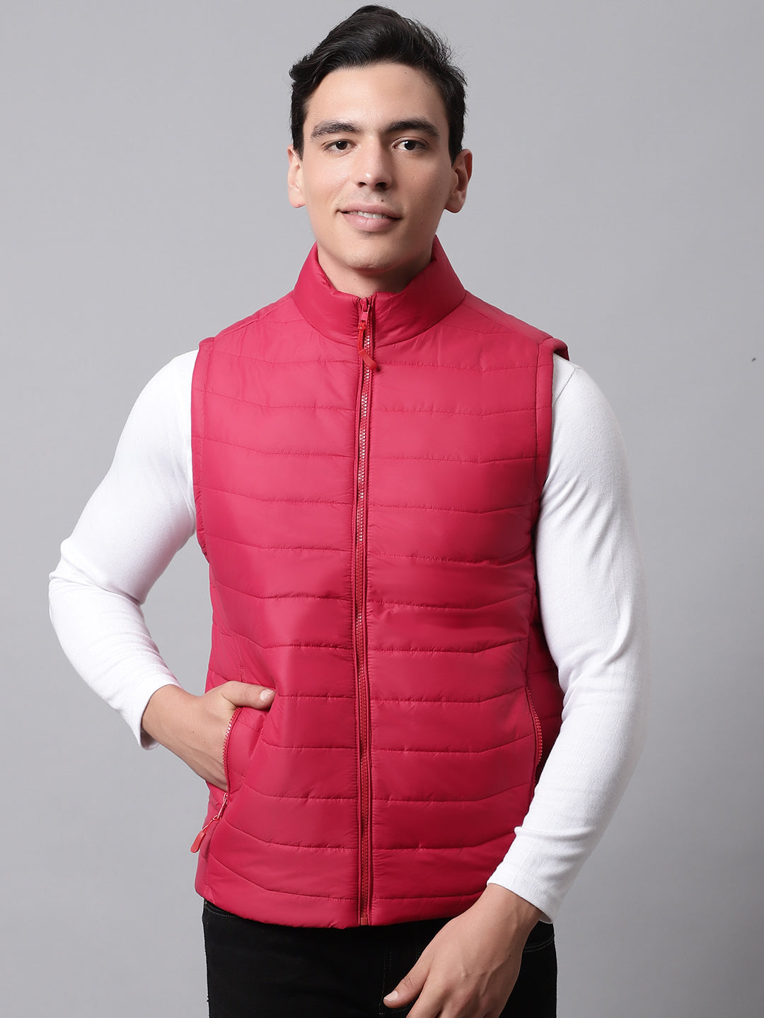 Men Sleeveless Jacket HM-367 - Red