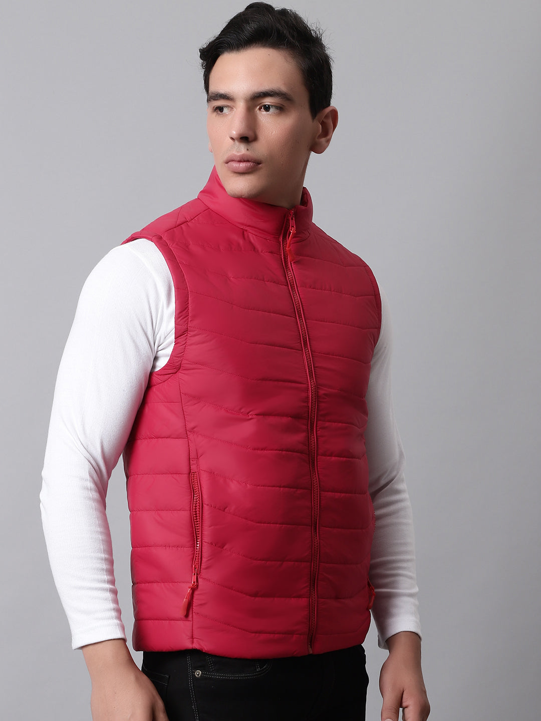 Men Sleeveless Jacket HM-367 - Red