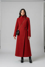 House of Vedas Women very long  coat Hm- 512 Red.