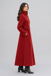House of Vedas Women very long  coat Hm- 512 Red.