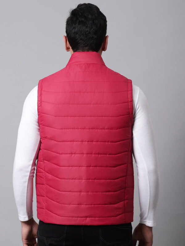 Men Sleeveless Red Puffer Jacket - Image 2