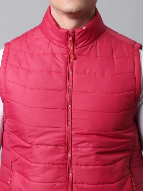 Men Sleeveless Red Puffer Jacket - Image 5