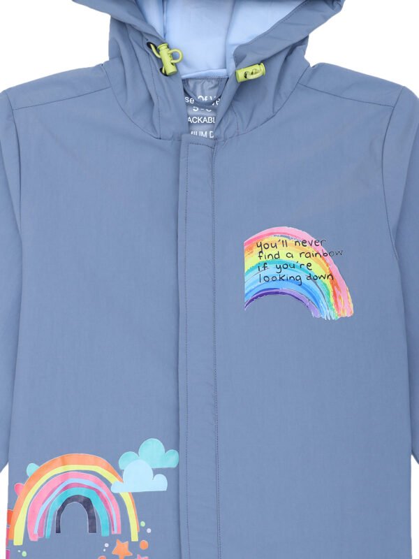 Indigo Rain Jacket Detail View An Ideal Choice for Boys Girls in India.
