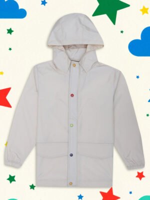 HOUSE OF VEDAS boys rain jacket. Modern Style Product Display. Smart beige windcheater in India online shopping.