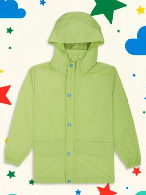 HOUSE OF VEDAS Modern Style rain jacket for boys Product Display in India. Online Shopping for teens lime green windcheater.