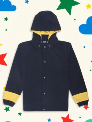HOUSE OF VEDAS Boys Girls Black Raincoat - Modern Style Product Display in India. Waterproof Jacket Online Shopping.
