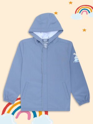 HOUSE OF VEDAS rainwear for boys Stylish Design product display in India. Hooded raincoat online shopping.