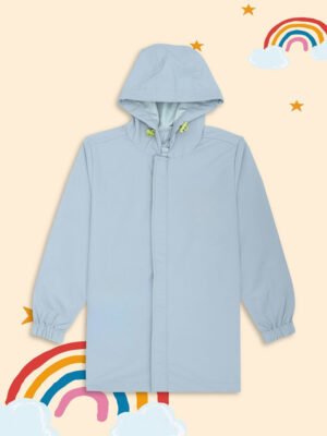 HOUSE OF VEDAS boys mint raincoat Professional Look Product Display in India. Top waterproof jacket for Online Shopping