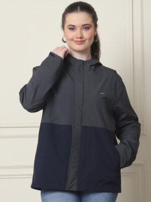 HOUSE OF VEDAS Premium Quality Womens Rain Jacket Product Display for Online Shopping in India.
