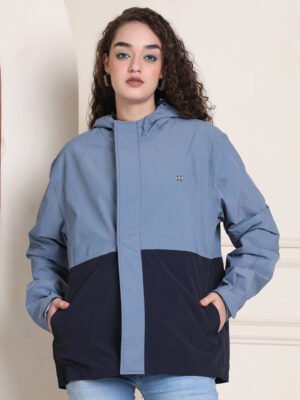 HOUSE OF VEDAS Womens Rain Jacket Product Display Modern Style Online Shopping in India. Top-Rated Waterproof Jacket.