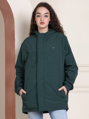 HOUSE OF VEDAS Womens Green Raincoats Elegant Finish Product Display in India.