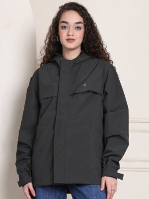 HOUSE OF VEDAS Womens Rain Jacket Product Display Modern Style hiking jacket for girls online shopping in India.