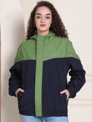 Womens Green Rain Jacket Stylish Design Product Display Online Shopping