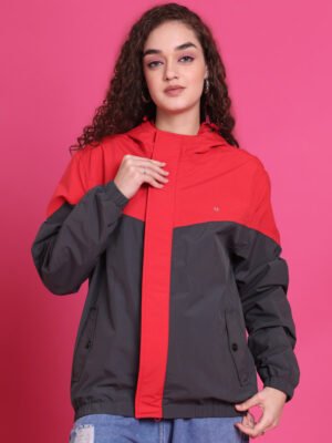 Womens Color Block Rain Jacket Product Display - Professional Look Best Quality in India.