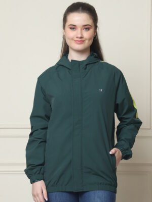 HOUSE OF VEDAS Womens Green Rainwear Modern Style Product Display in India.