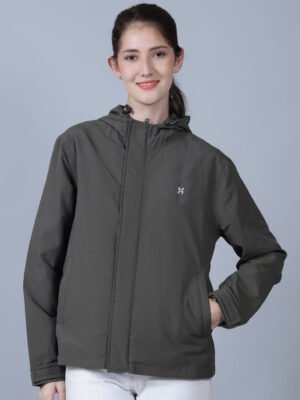 Womens Olive Rain Jacket Product Display Professional Look for Ladies in India.